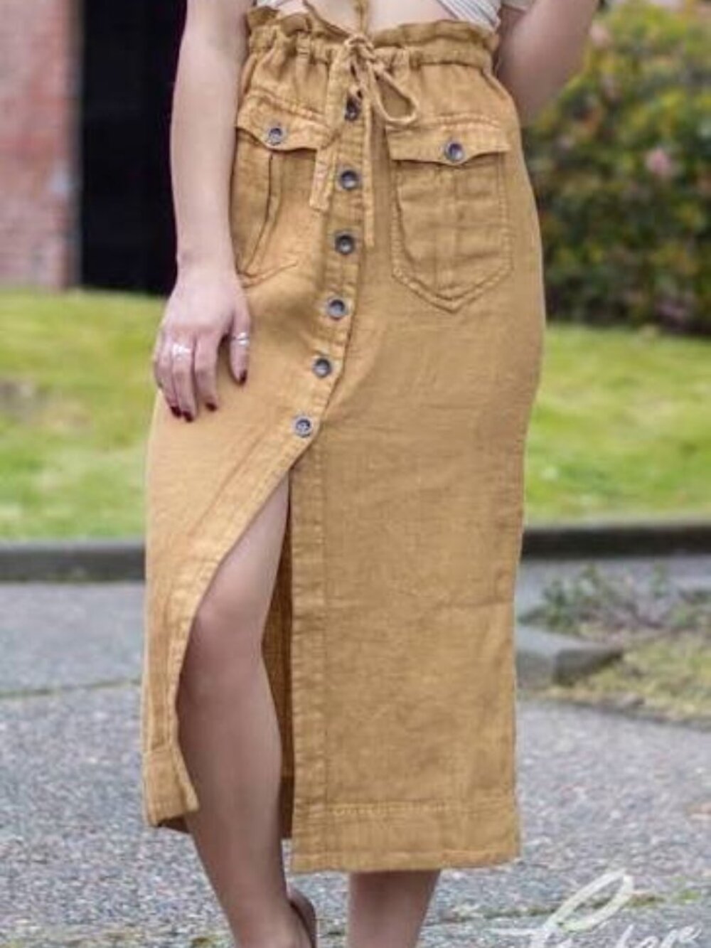 Free People XS Linen Skirt - Picture 1 of 10